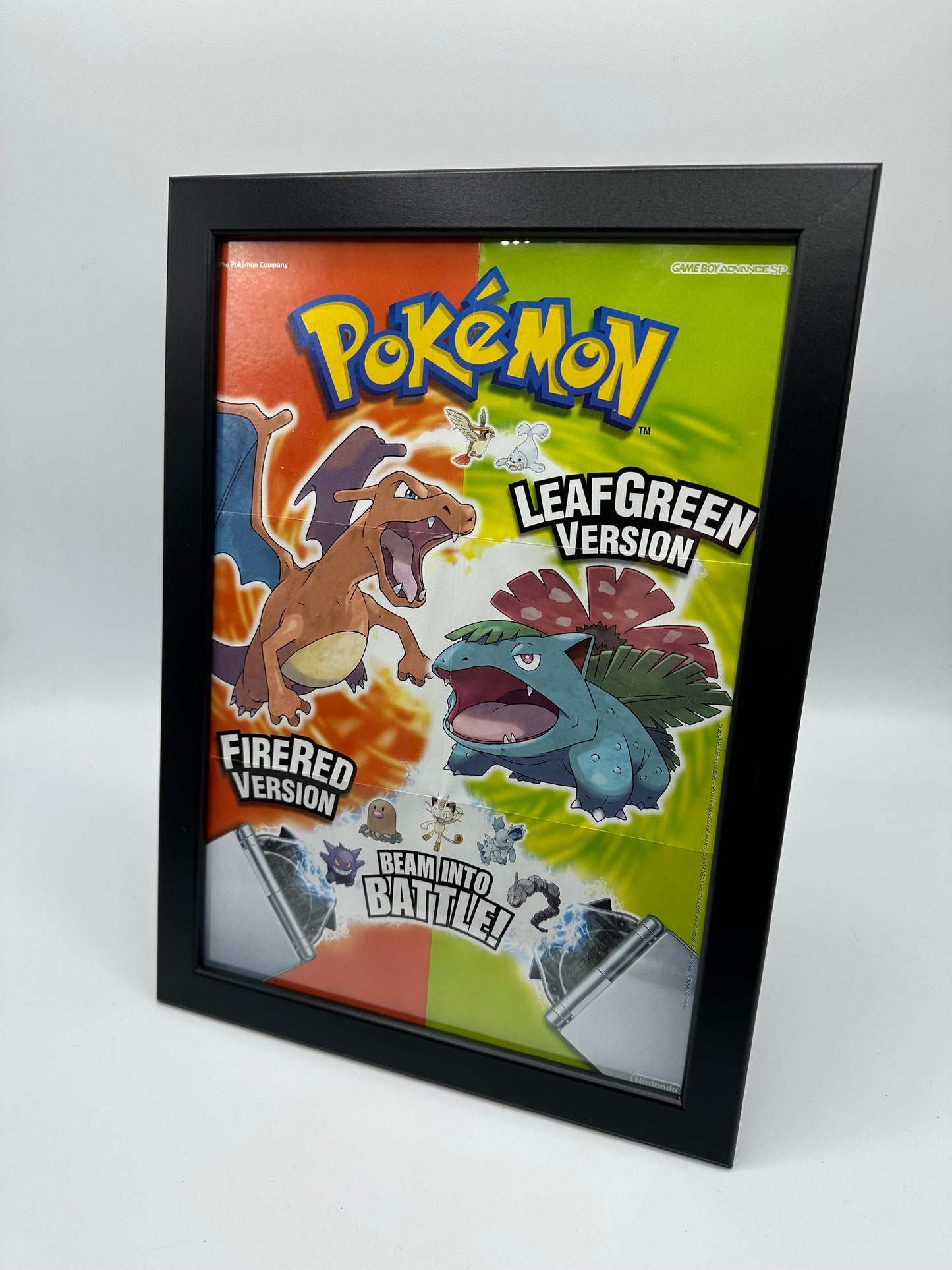 Pokémon Feuerrot & Blattgrün Original Werbeposter – Game Boy Advance SP Promo Material
