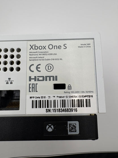 Xbox One S Konsole Weiß - Nur Konsole / Ersatz Konsole