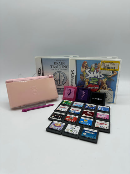 Nintendo DS Lite Bundle Pink inkl. 17x Spiele