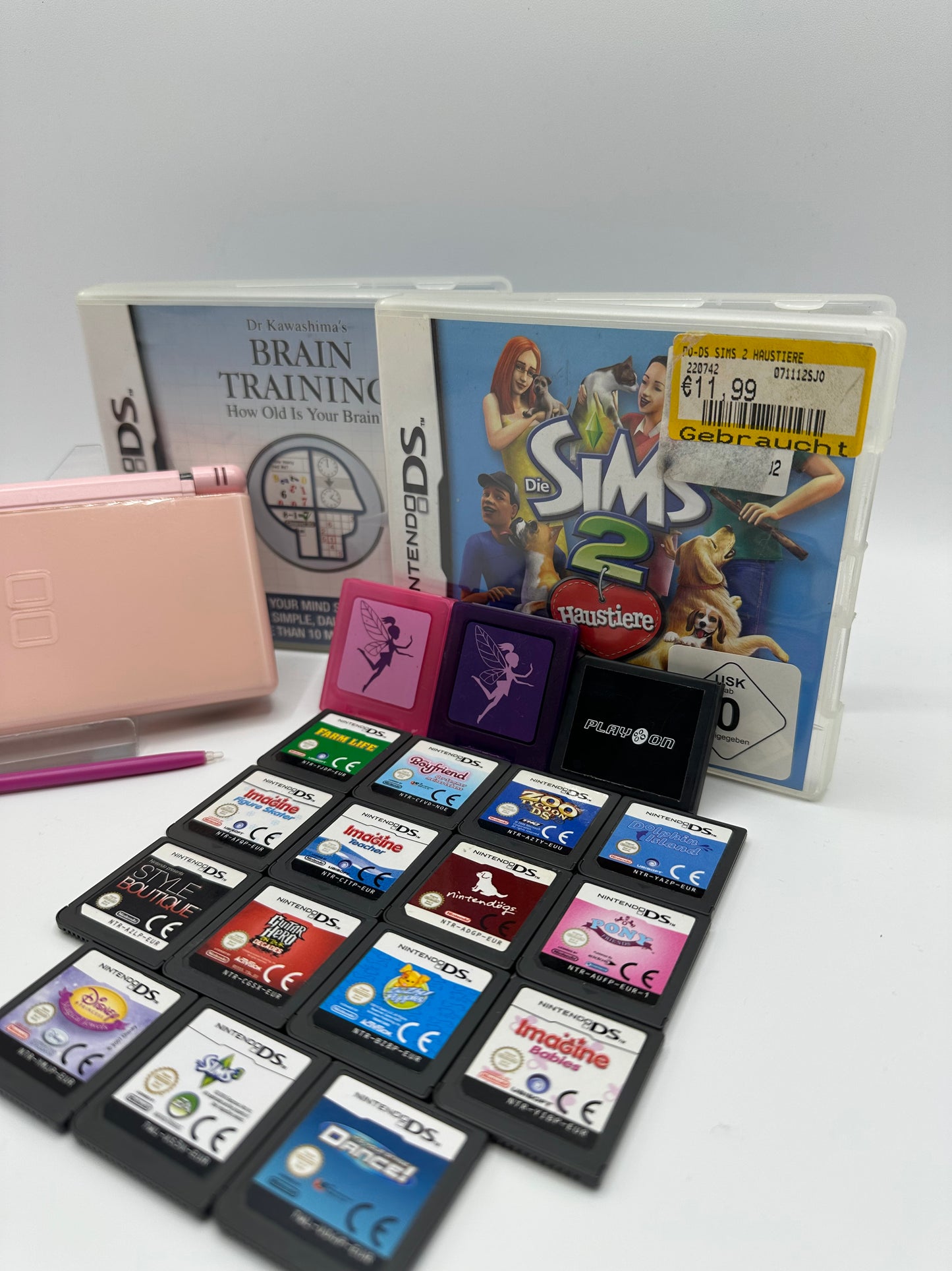 Nintendo DS Lite Bundle Pink inkl. 17x Spiele