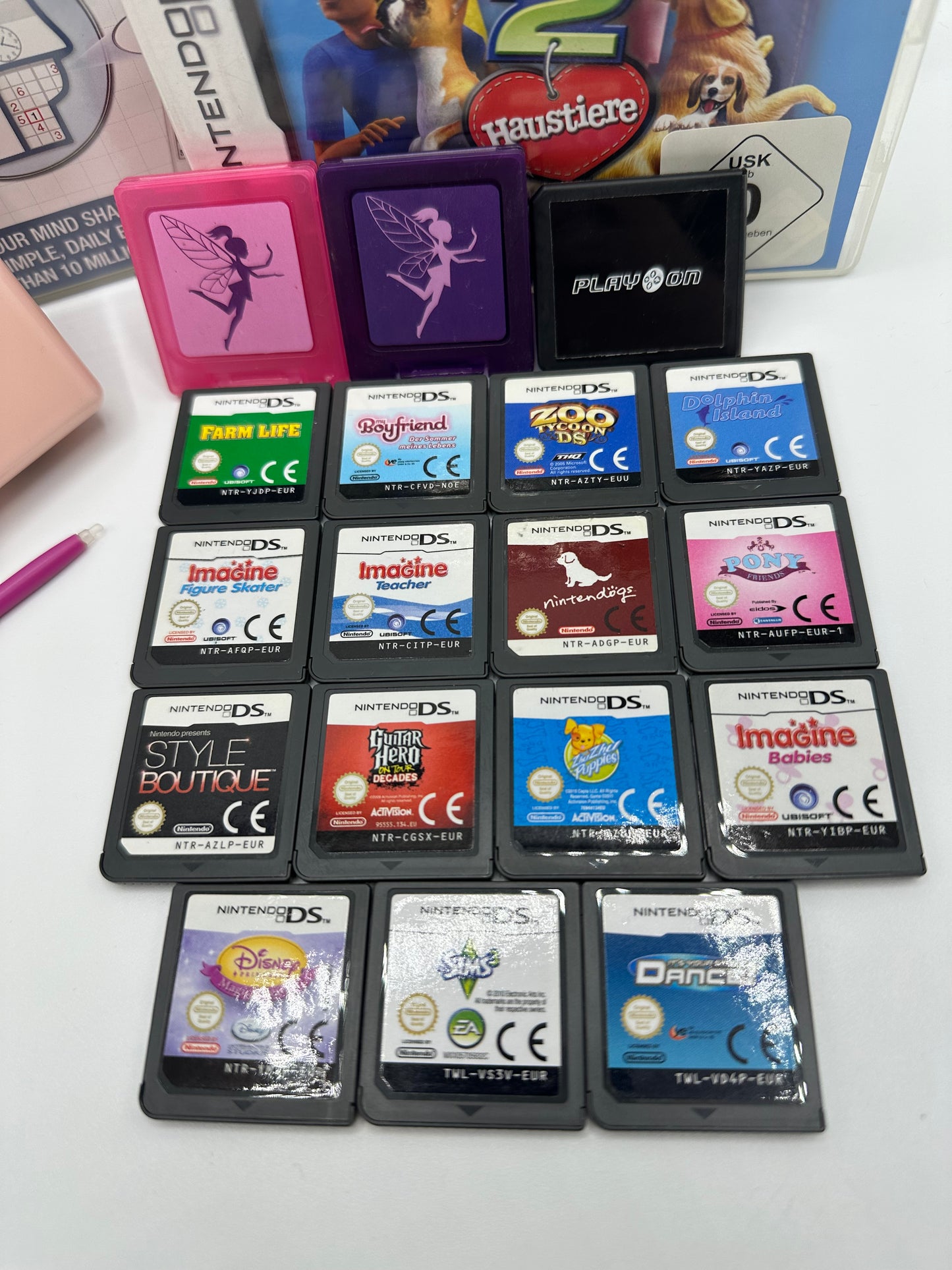 Nintendo DS Lite Bundle Pink inkl. 17x Spiele