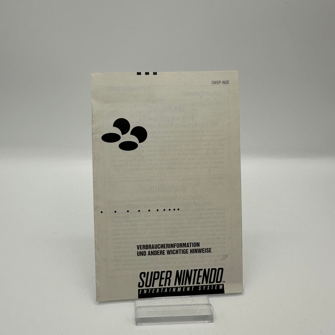 Verbrauchsinformationen und andere wichtige Hinweise SNSP-NOE