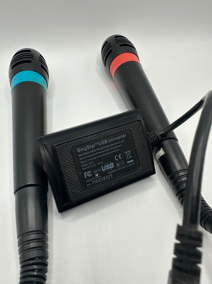 Playstation 2 Sing Star Mikrofone Set - Bau / Rot Singstar