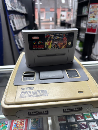 SNES Konsole mit 2 Controllern und Super Wrestle Mania - Set
