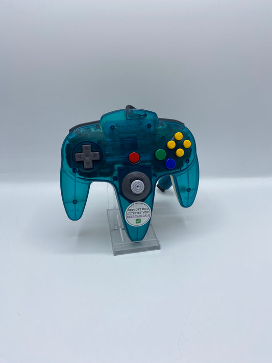 N64 Nintendo 64 Controller Ice Blue Blau Transparent Clear
